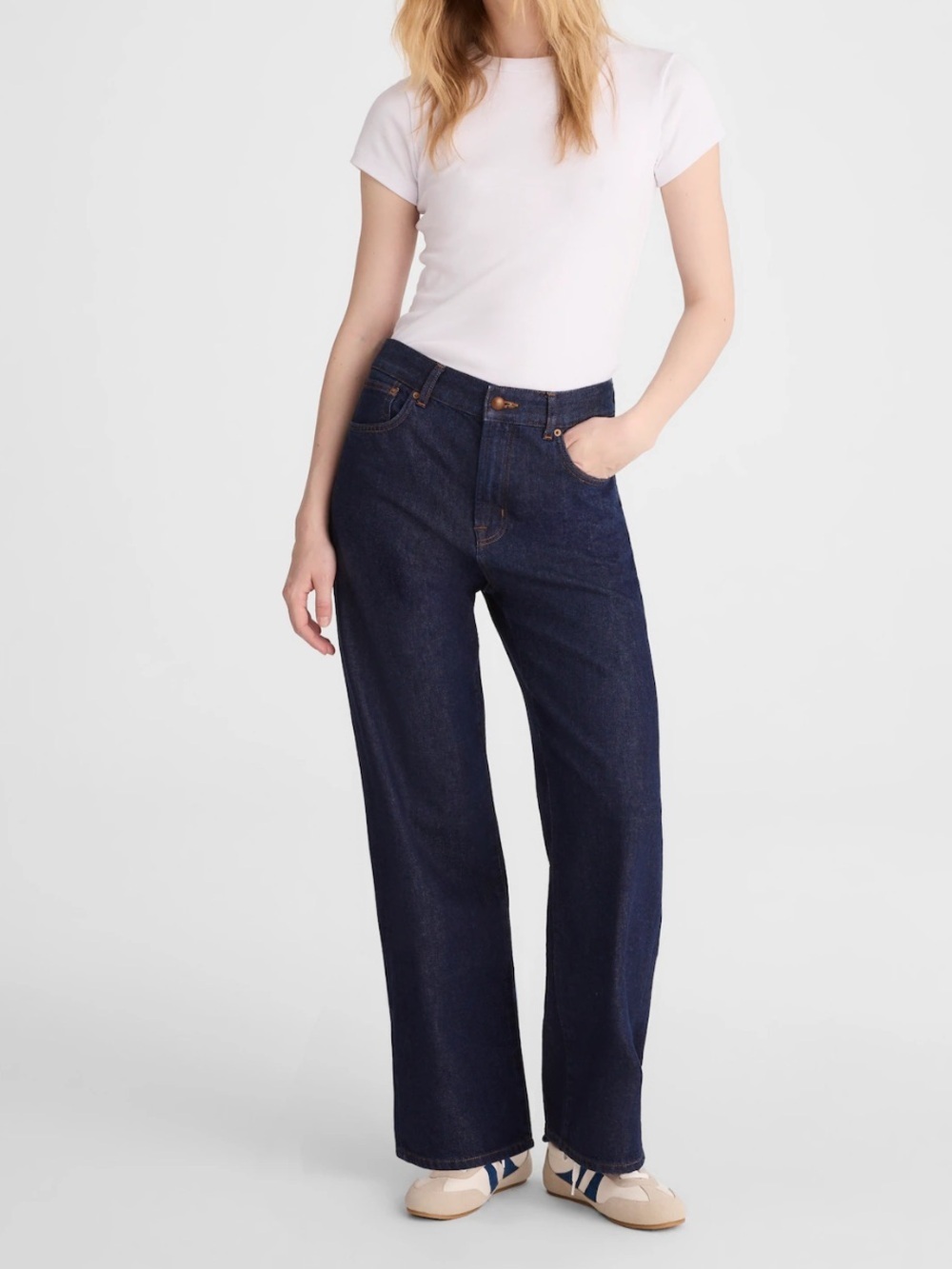 Madewell rinse wash The Perfect Vintage Wide-Leg Jean in Airy Denim